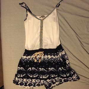 Blue and white Miss Me romper